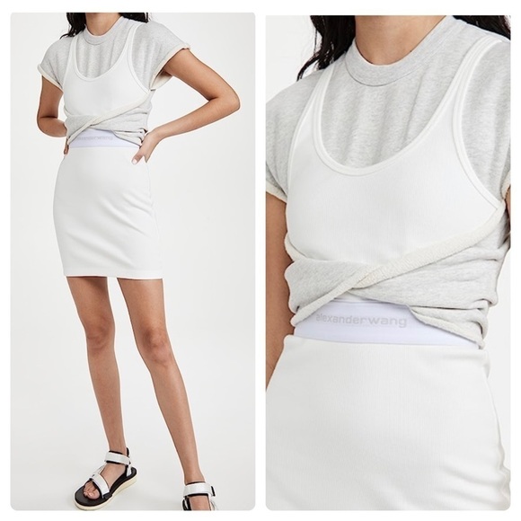 Alexander Wang Hybrid Tank Sweatshirt Dress - Picture 1 of 8
